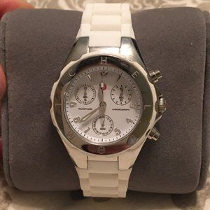 MICHELE WHITE/SILVER JELLY WATCH